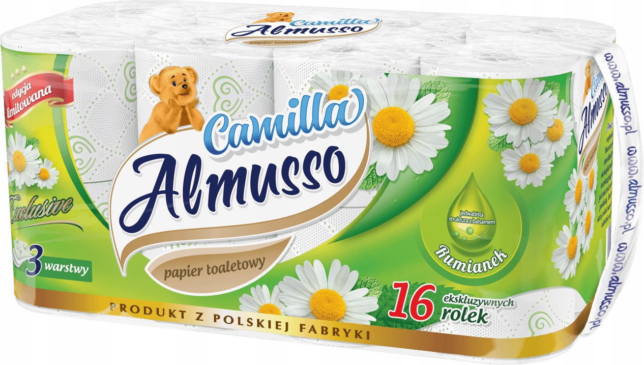 

Papier toaletowy biały Almusso Camilla 3W 16 rolek