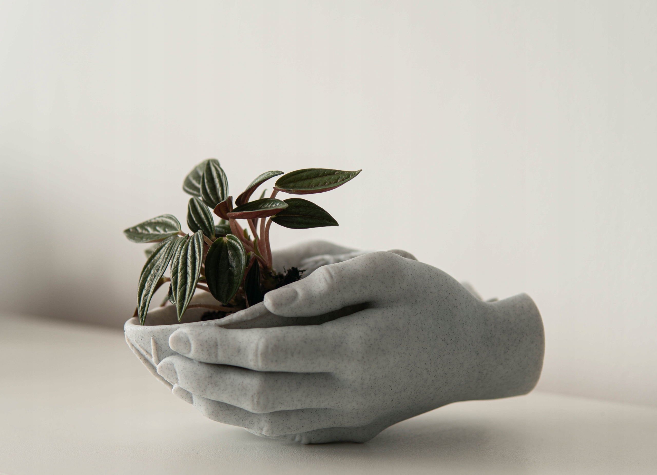 Czarna|Marmur Doniczka Ścienna w Kształcie Rąk z doniczką Nowoczesny Design