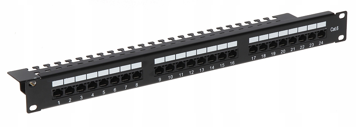Patch panel RJ-45 PP-24/RJ/6C cat.6 RACK 19'' 1U za 36,33 € - Allegro
