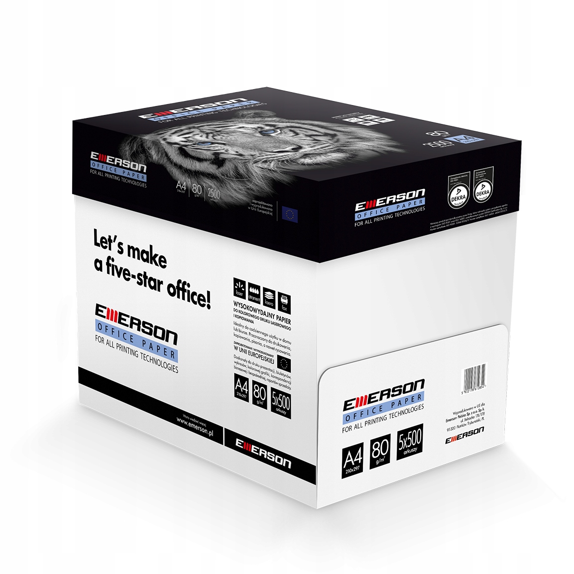 

Papier ksero biały do drukarki A4 80g Karton 5ryz