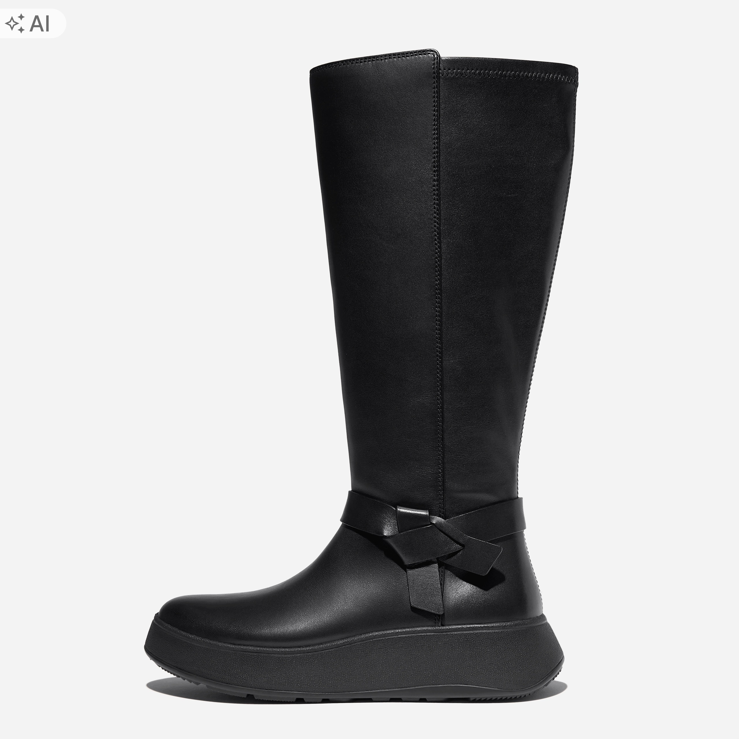 Fitflop Černé Kozačky Z Přírodní Kůže S Páskem 39 6PA