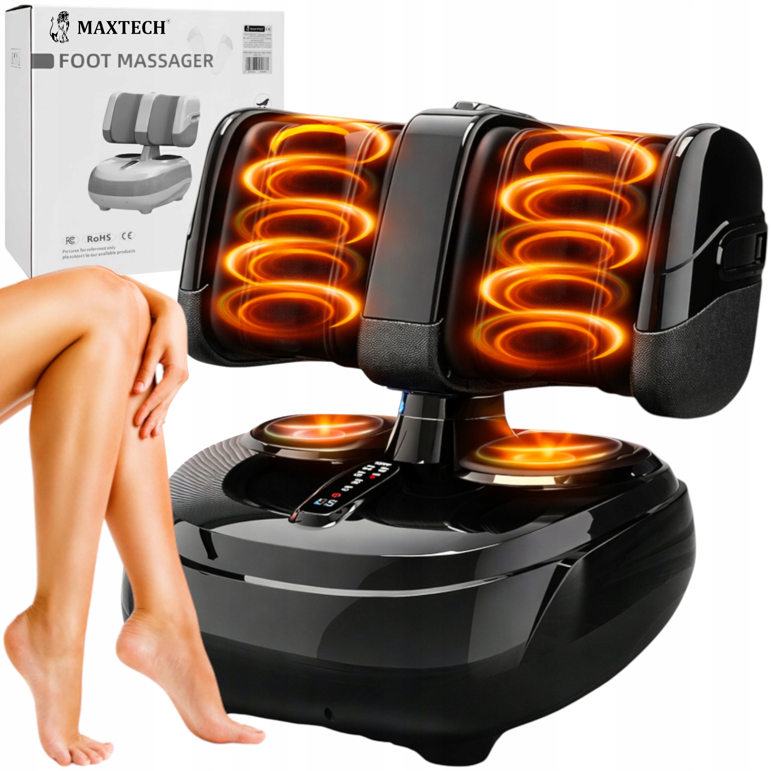 Masażer stóp i łydek Kompresyjny elektryczny Uciskowy do masażu z grzaniem