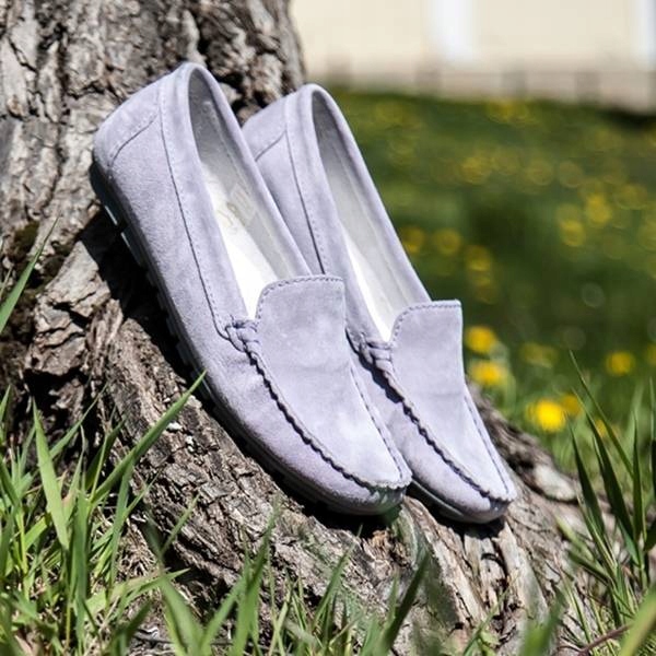 DOMENO Liliowe mokasyny damskie SOFIA