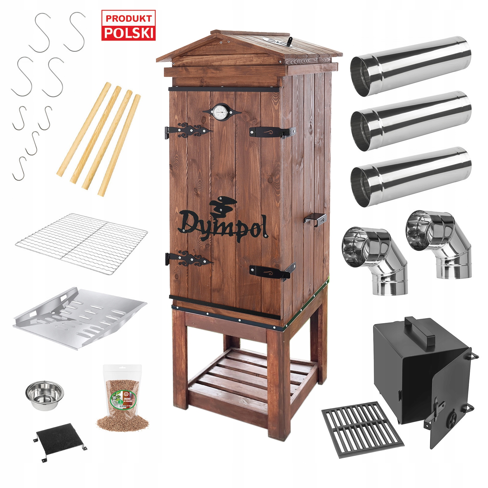 Olchová záhradná udiareň Premium Komplet Komora 50x50x95 201L Bronz Dympol