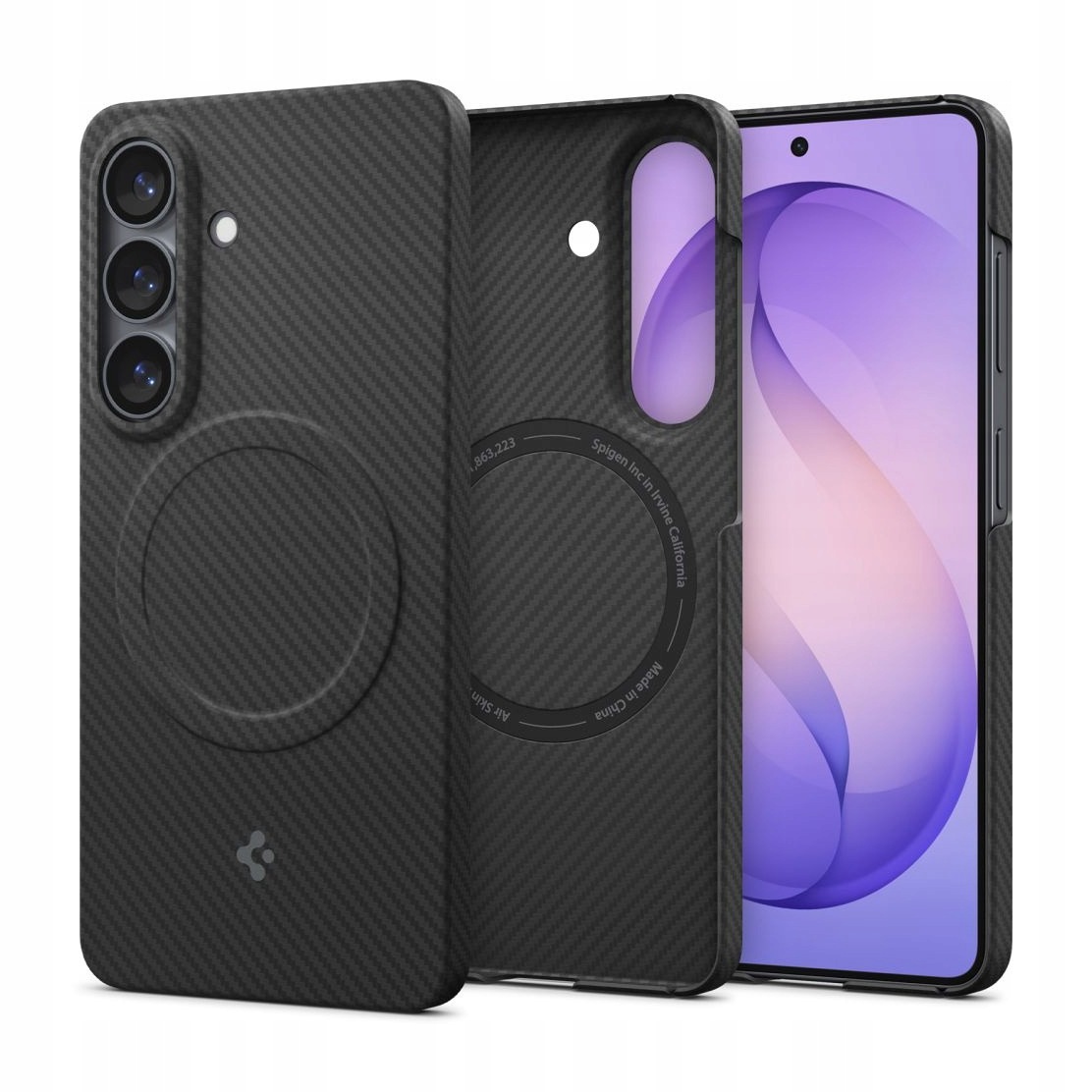Pouzdro pro Samsung S26 Spigen AirSkin Aramid Mag černé