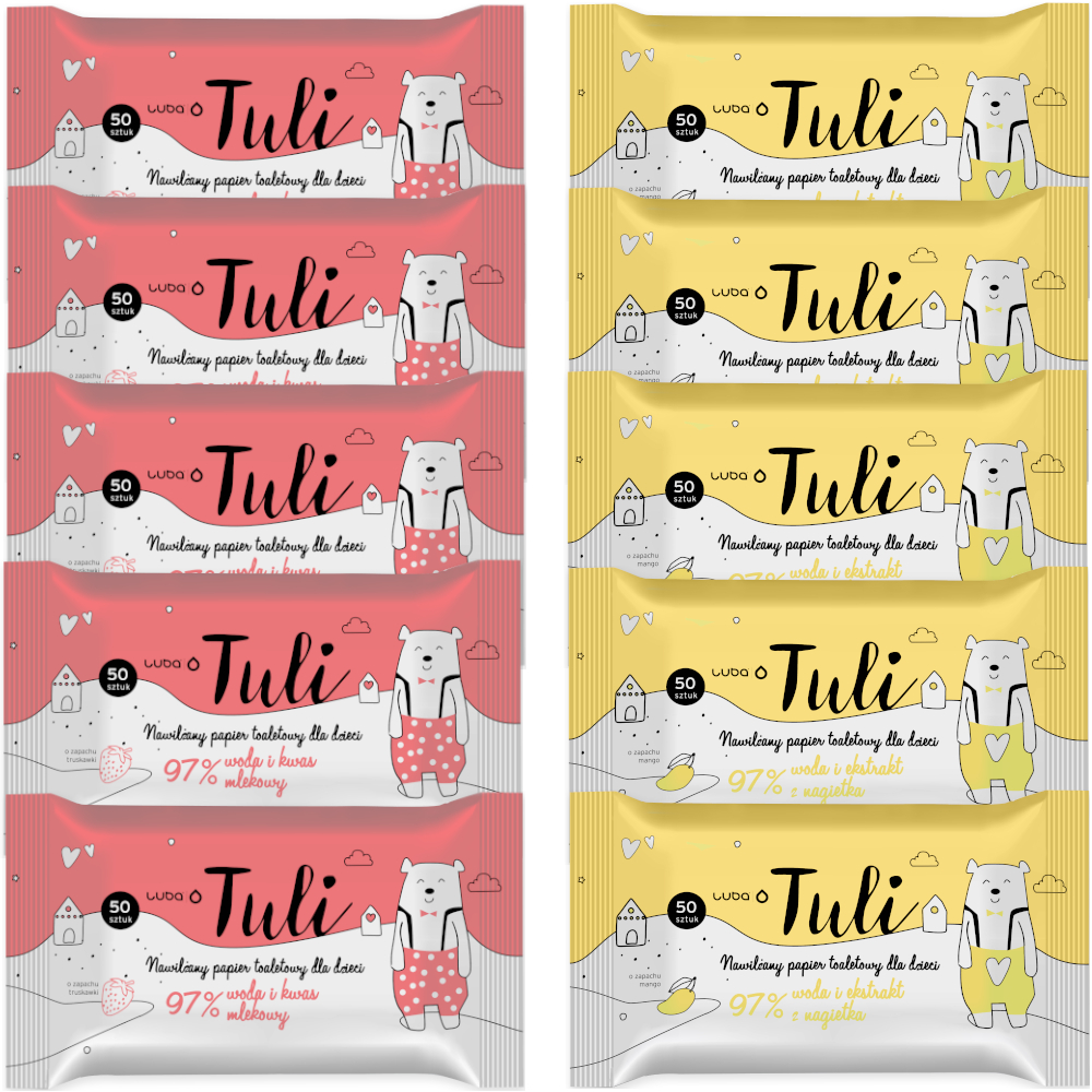 

Nawilżany Papier Toaletowy Dzieci MIX 10x50 szt.