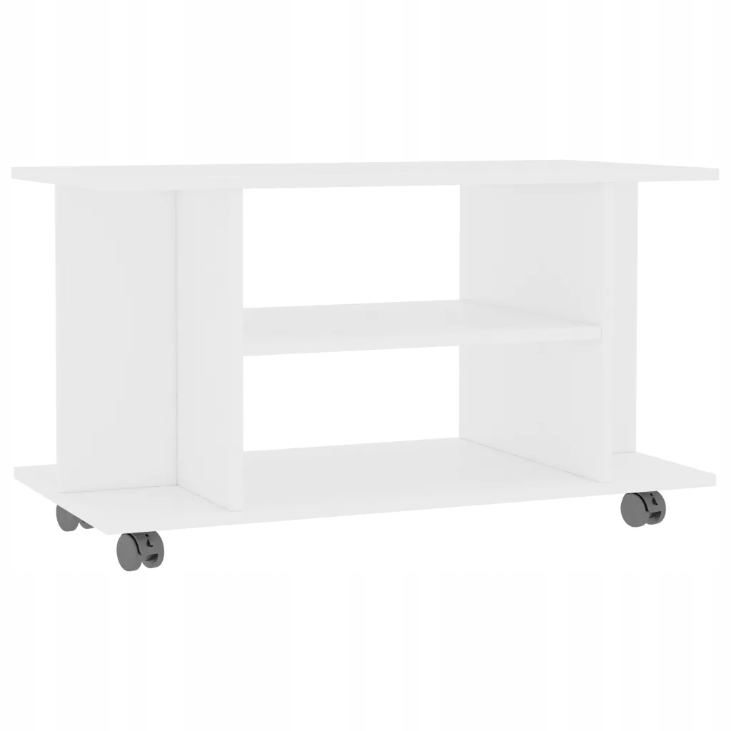 Bílá skříňka pod televizor 80 x 40 x 45 cm se 4 otevřenými policemi