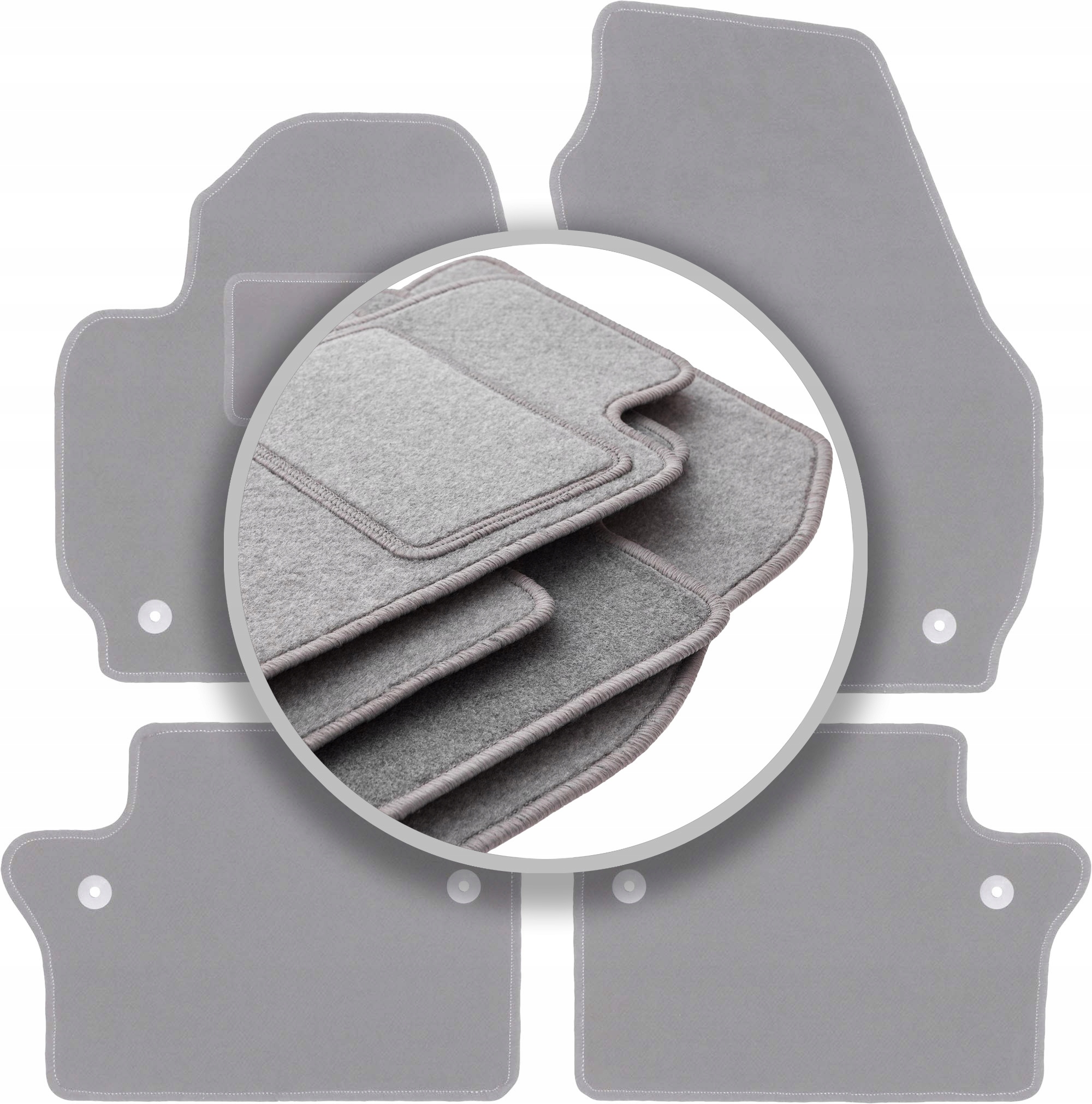 Velurové koberce Oslo šedé pro: Volvo S80 II sedan 2006-2016