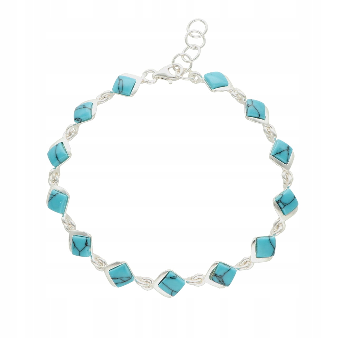 Jemný náramek s tyrkysem a stříbro