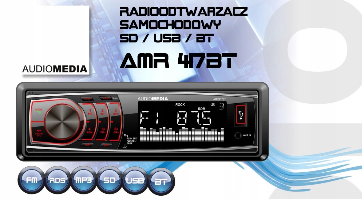 AUDIOMEDIA AMR417BT Radio Bluetooth USB Audi A4 B5 Model AMR417BT