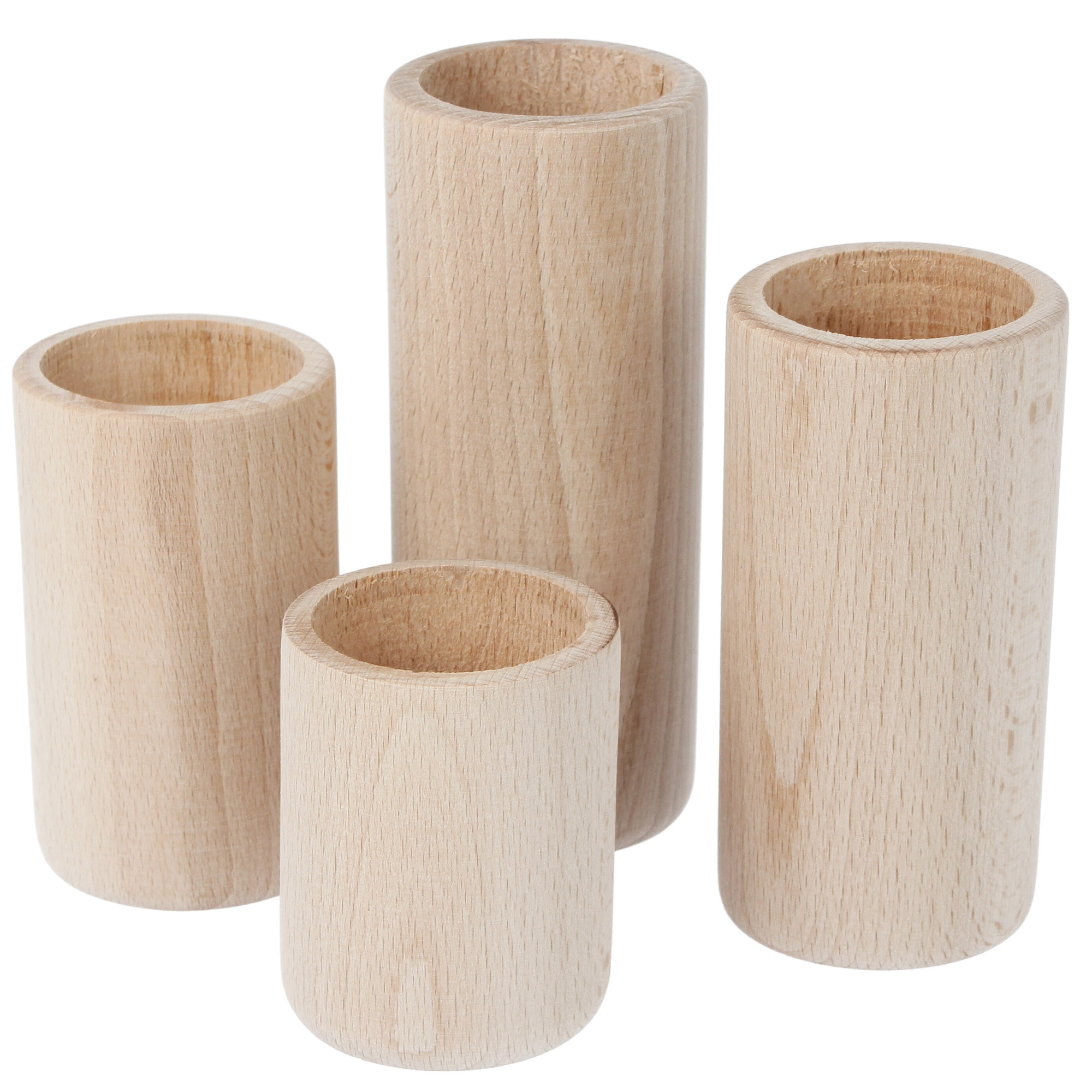 

Świeczniki drewniane owalne 4szt 12,10,8,6cm Eko