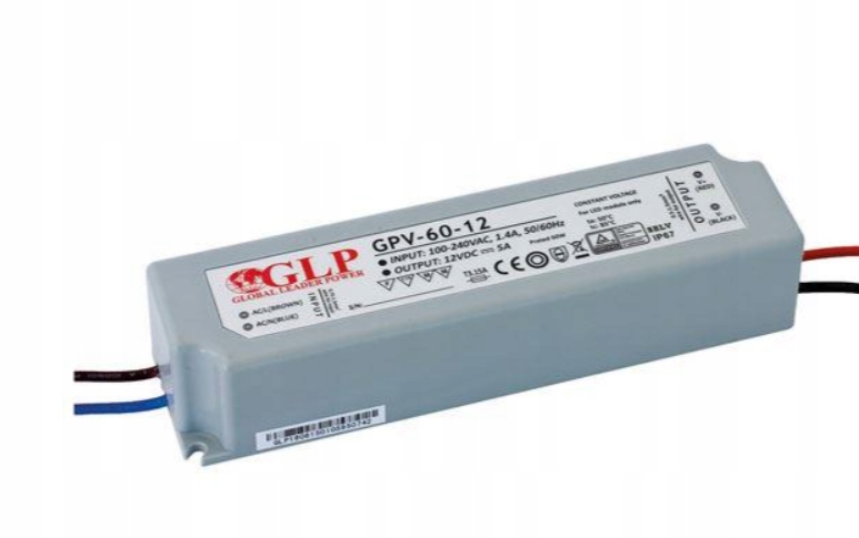 

Zasilacz wodoodporny Gpv 60W 5A 12V IP67