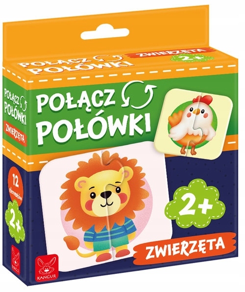 Gra planszowa Połącz połówki. Zwierzęta Kangur