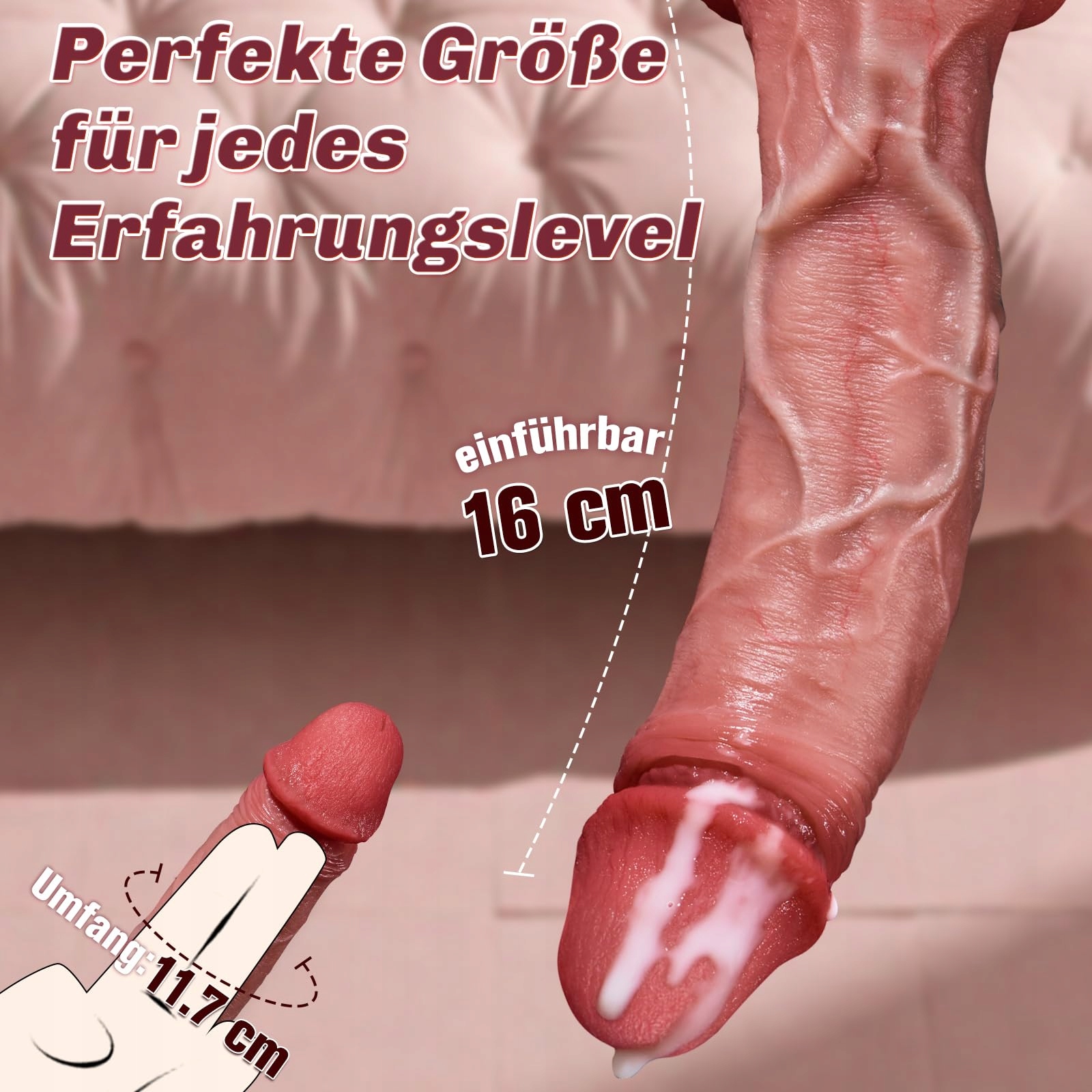 REALISTISCHER Dildo Analny Z Przyssawką Silikonowy 20 cm Dla Kobiet i Par — miniatura 4