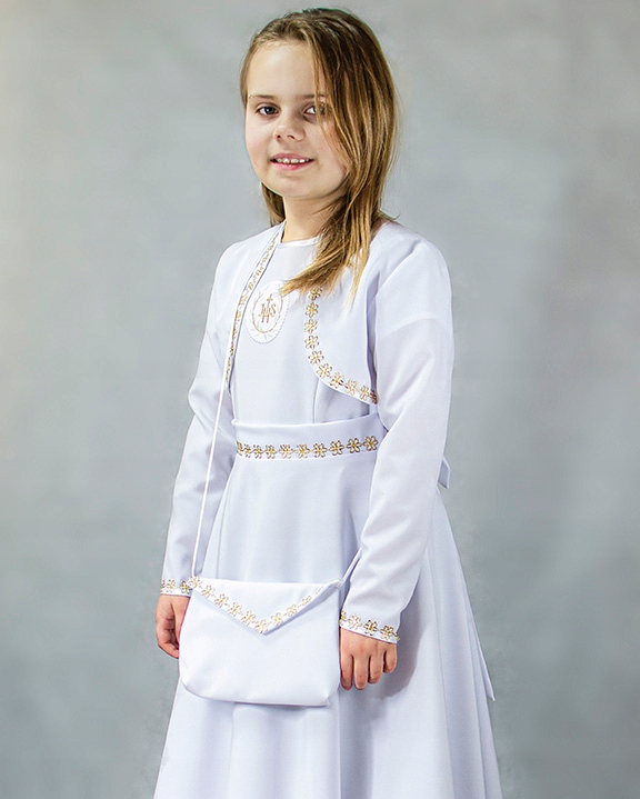 ALBA SUKIENKA KOMUNIJNA Z BOLERKIEM SZYTA NA MIARĘ Rozmiar 164