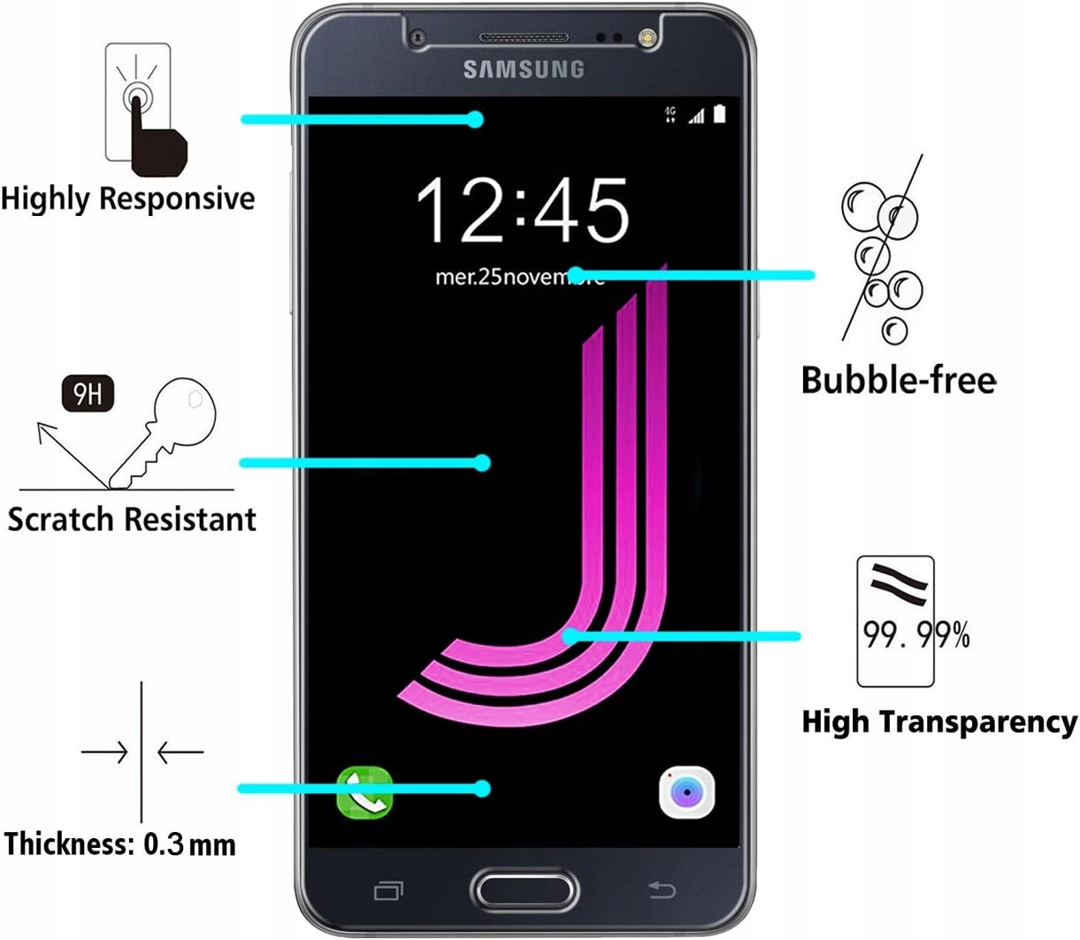 szkło ivoler Samsung Galaxy J7 2016 Typ inny