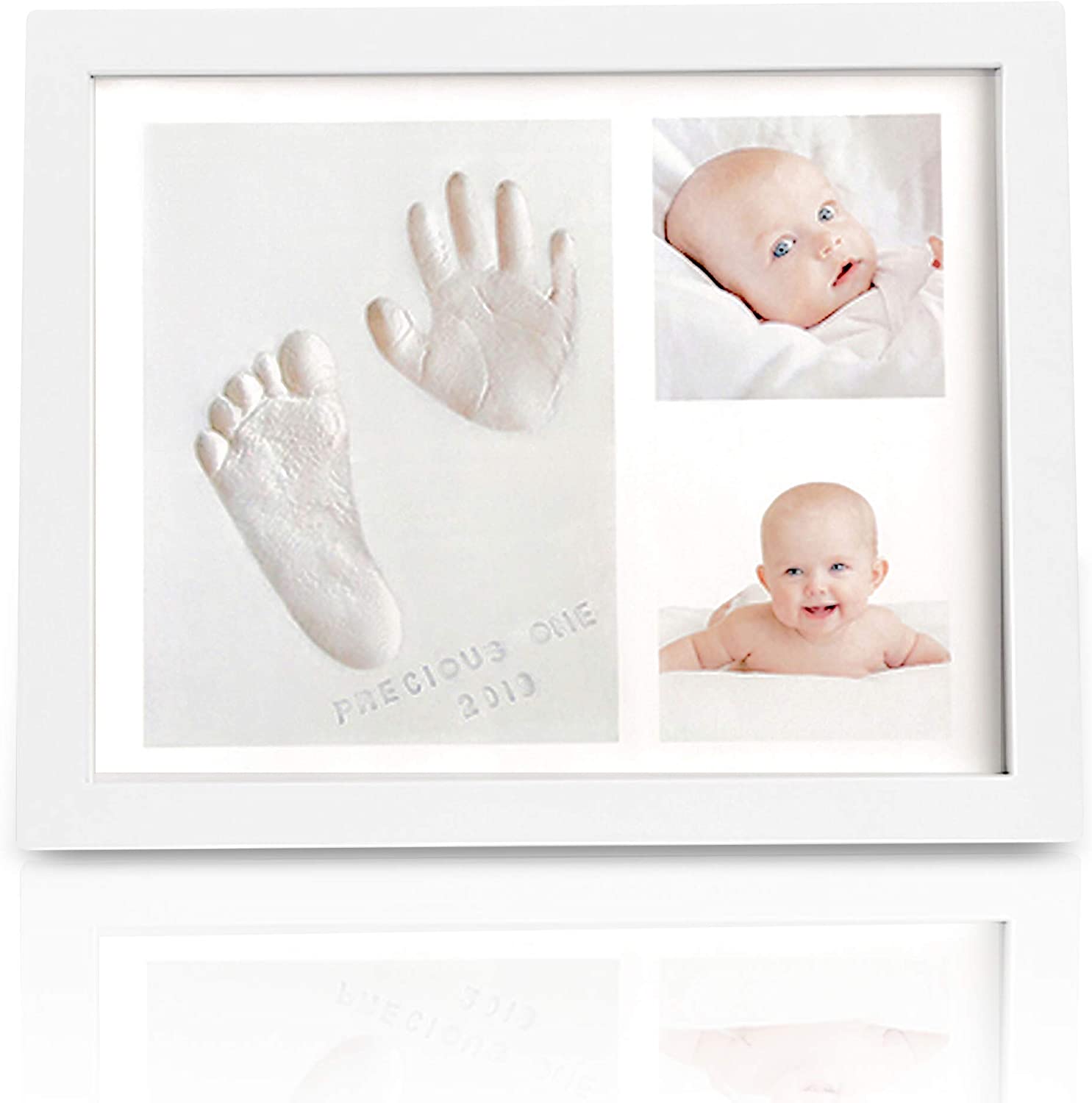ФОТОРАМКА З ГЛИНОЮ ДЛЯ ВІДБИТКІВ РУК ТА НІГ. ПОДАРУНОК НА БАБІ-ШОУР. Ширина виробу 22 см.