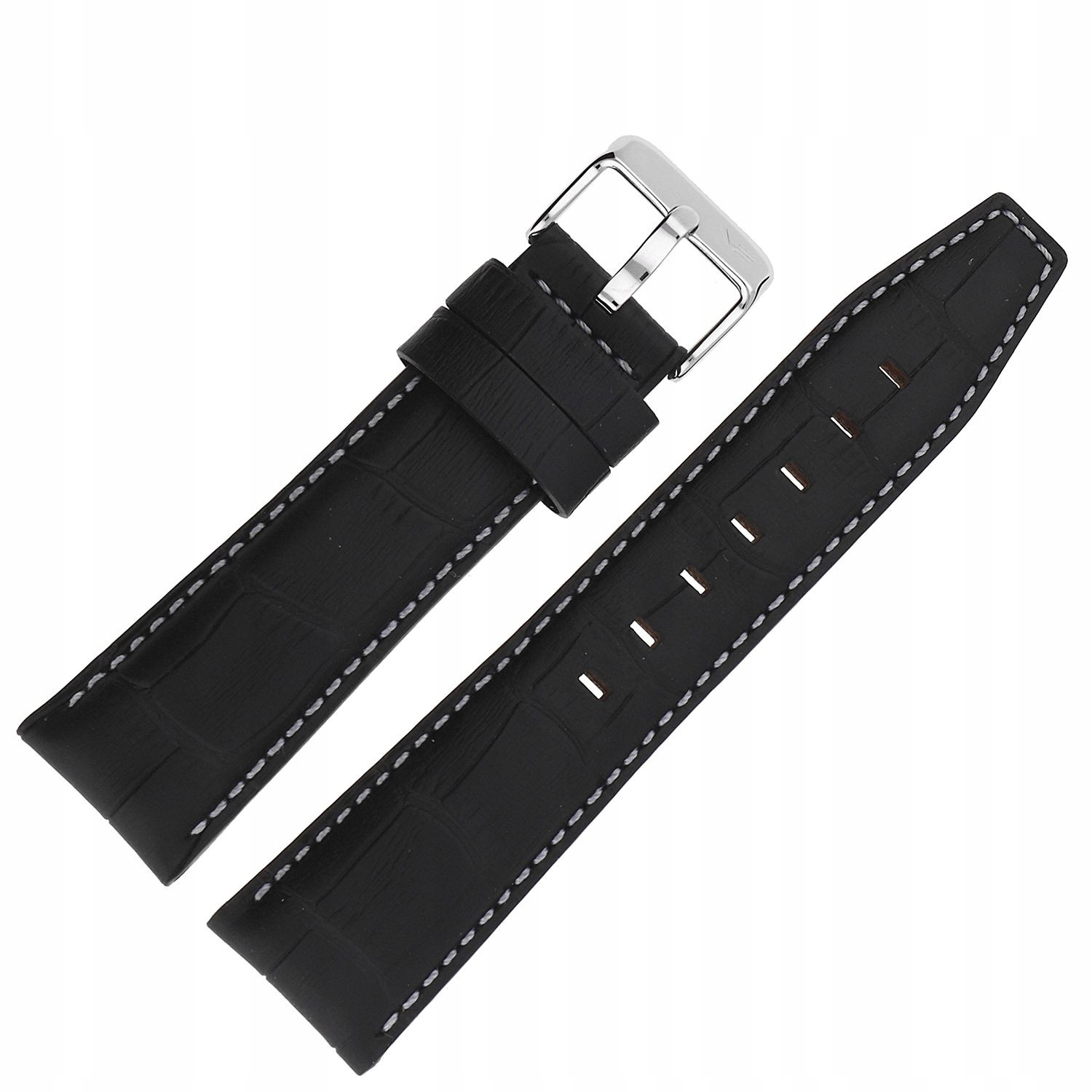 Pásek Gaz-14 kůže 565 (A598) černý croco s bílou lesklou barvou