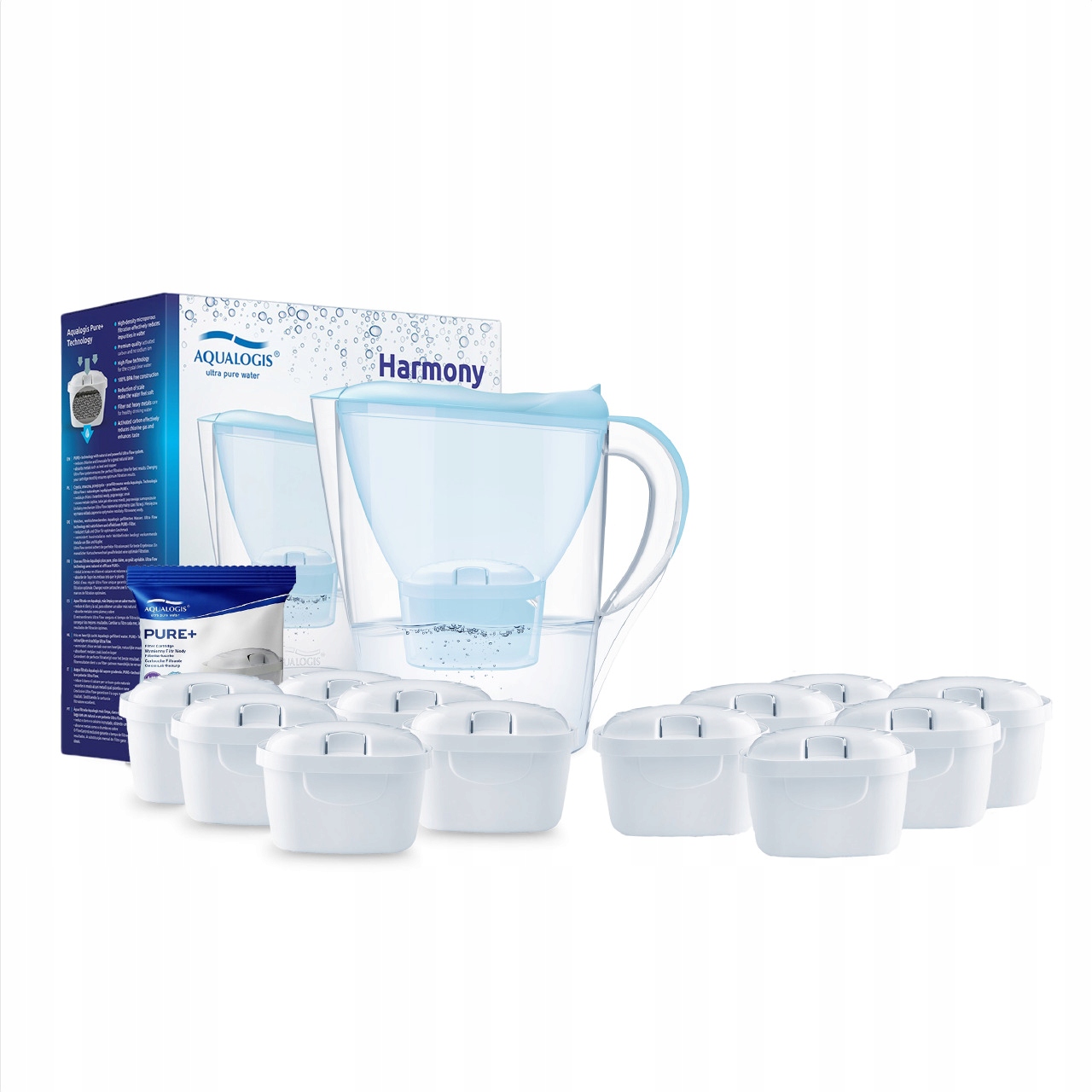 Filtrační Konvice Aqualogis Harmony Světle modrá, 11+1 Filtry