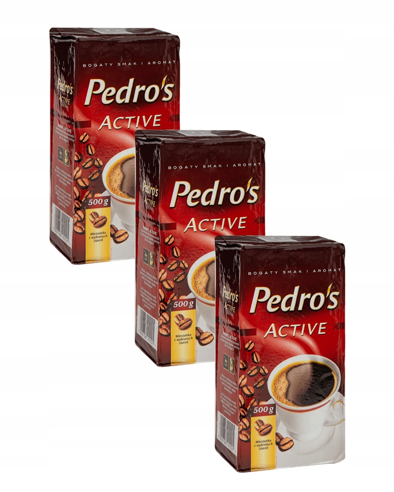 3 x Mletá káva Pedro's Active 500 g