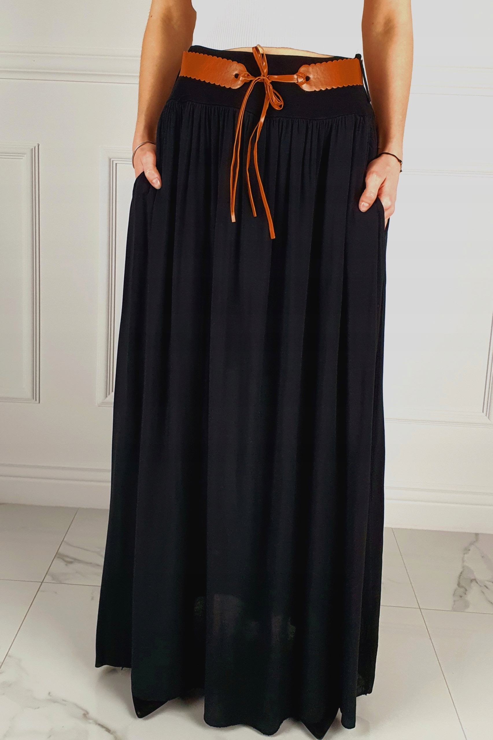 ZWIEWNA DŁUGA SPÓDNICA MAXI DO KOSTEK BOHO DAMSKA Długość maxi