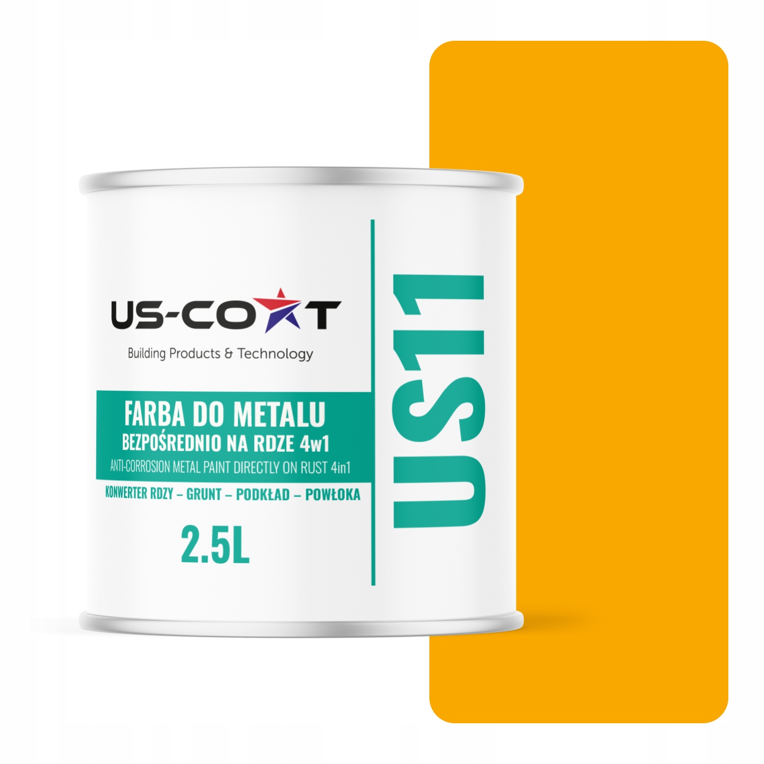 Antikorózna Farba Na Kov Na Hrdzu Žltá Signálna RAL1003 Satén 2,5 L