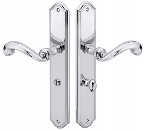 Kľučka na štítku Tupai 704-03, Wc zámok, chróm