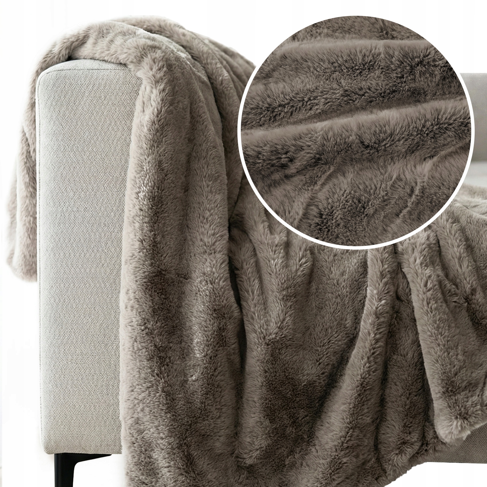 Deka Přehoz Na Postel Měkká Nadýchaná 220x200 Tmavě Béžová Rabbit