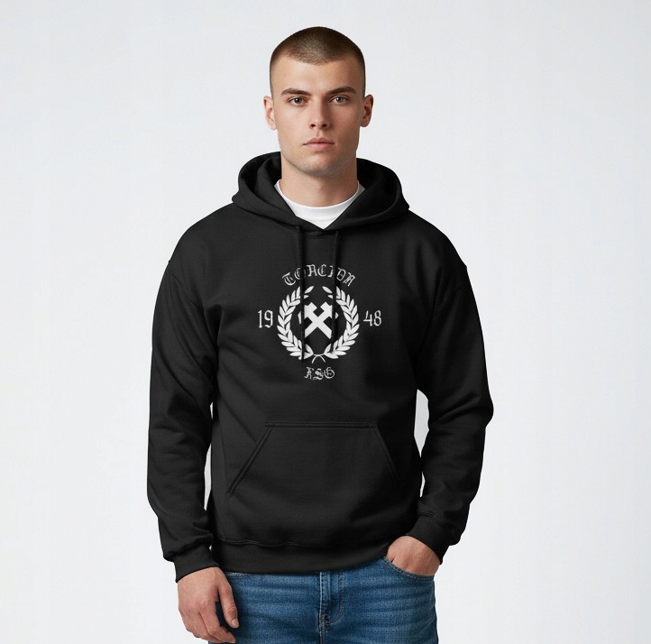 Ksg, Górnik Zabrze, Torcida, černá mikina s kapucí, hoodie, Xs