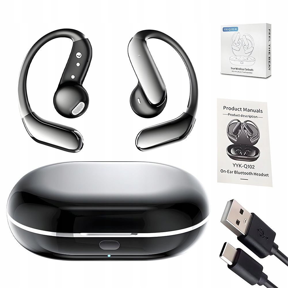 Bezdrátová sluchátka do uší Ai s Bluetooth 6.1 Tws, černá