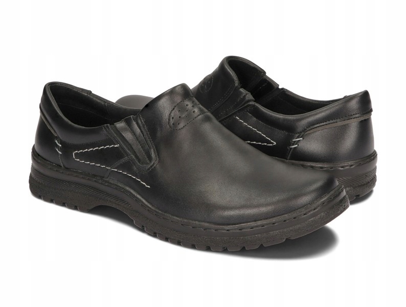 MOKASYNY BUTY MĘSKIE SKÓRA SZEROKIE 869 CZARNY 43 Model MOKASYN