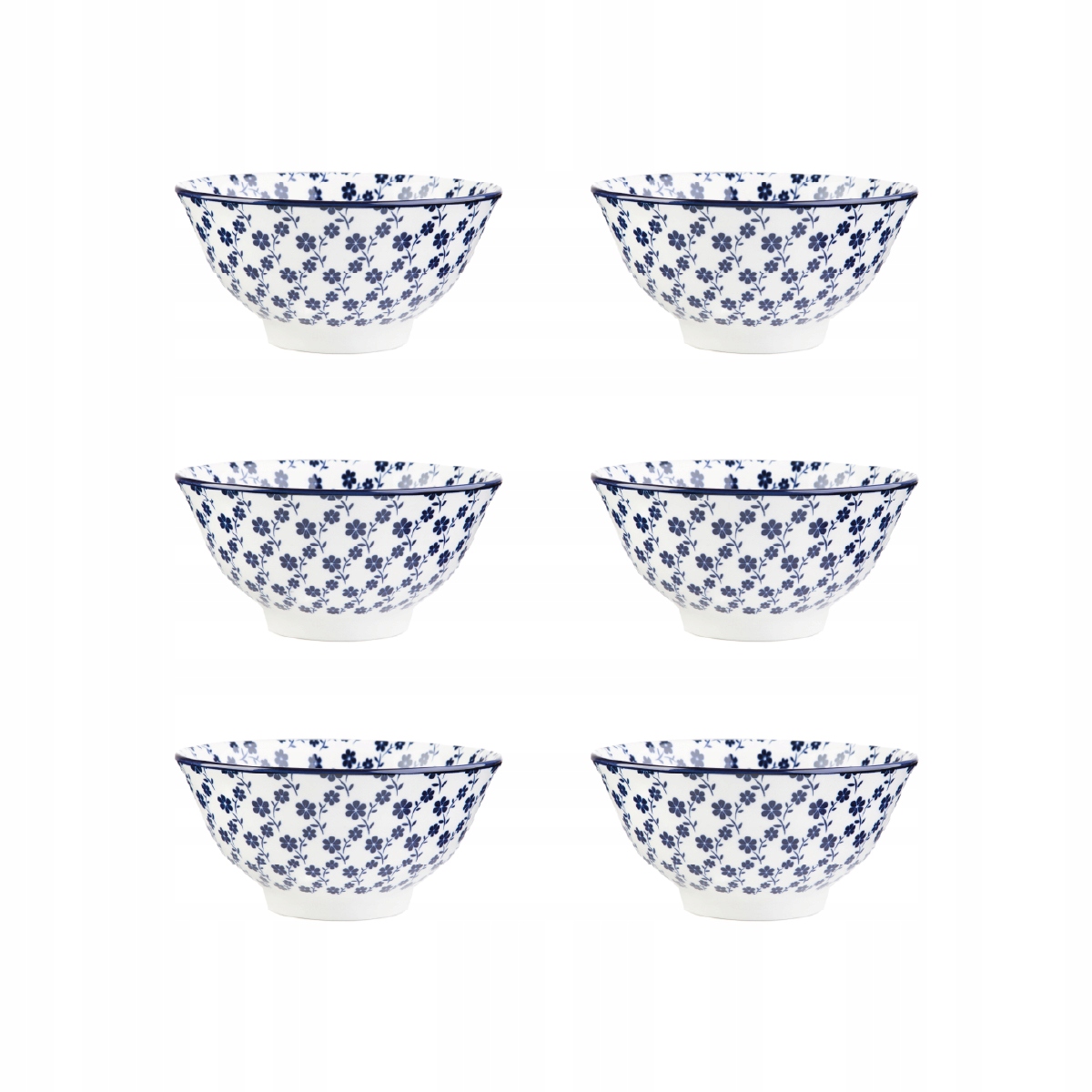 Sada 6 x Miska Navia tmavě modrá s kvítky 15 cm Homla