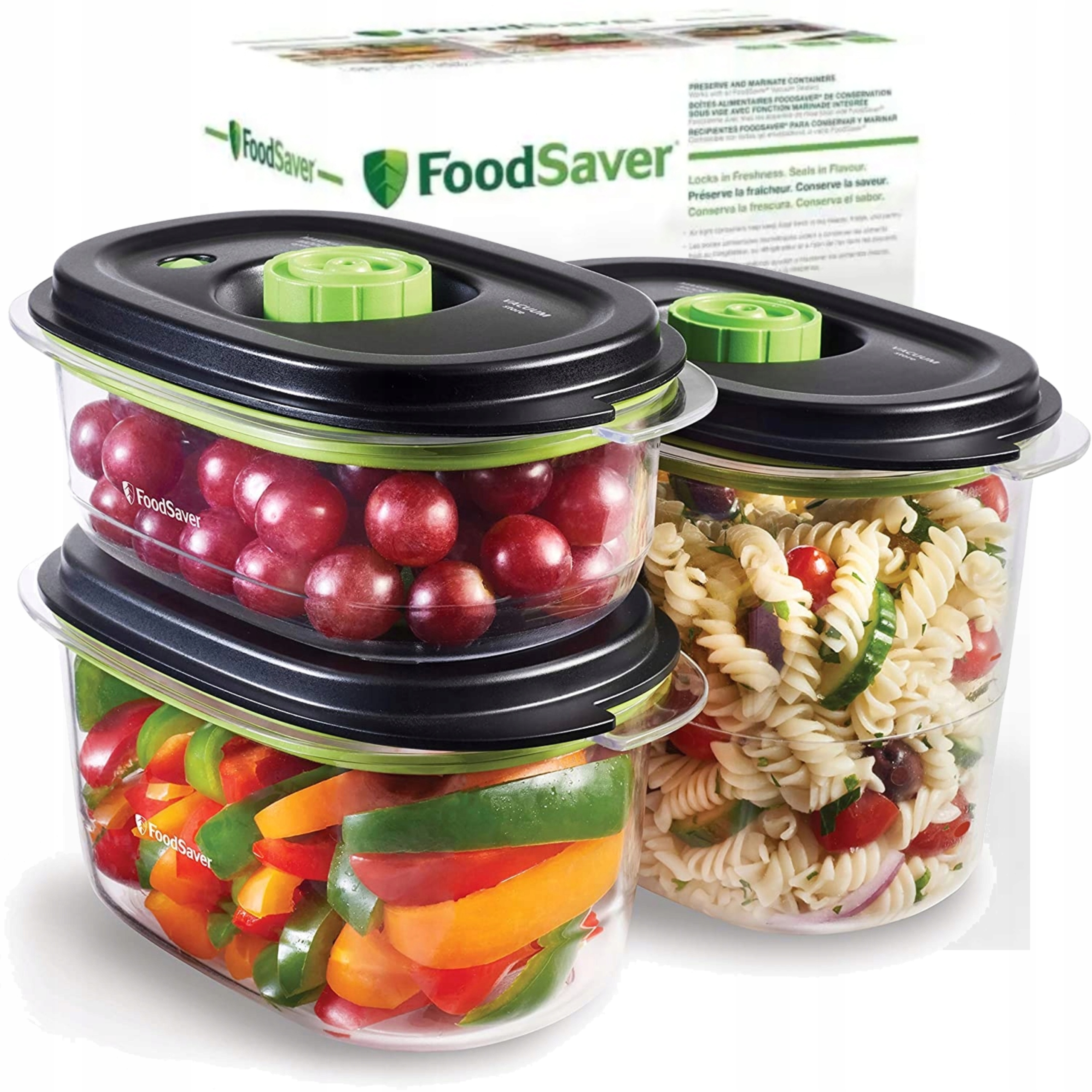 Pojemniki próżniowe FoodSaver do żywności, kawy marynowania zestaw 3 szt