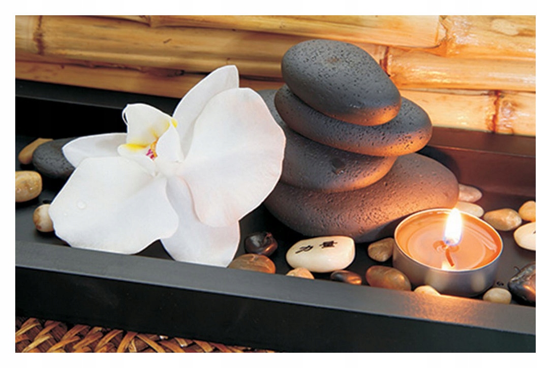 Fototapeta Orchidej Kameny Relax Spa 416x254 vinylová lepidlo