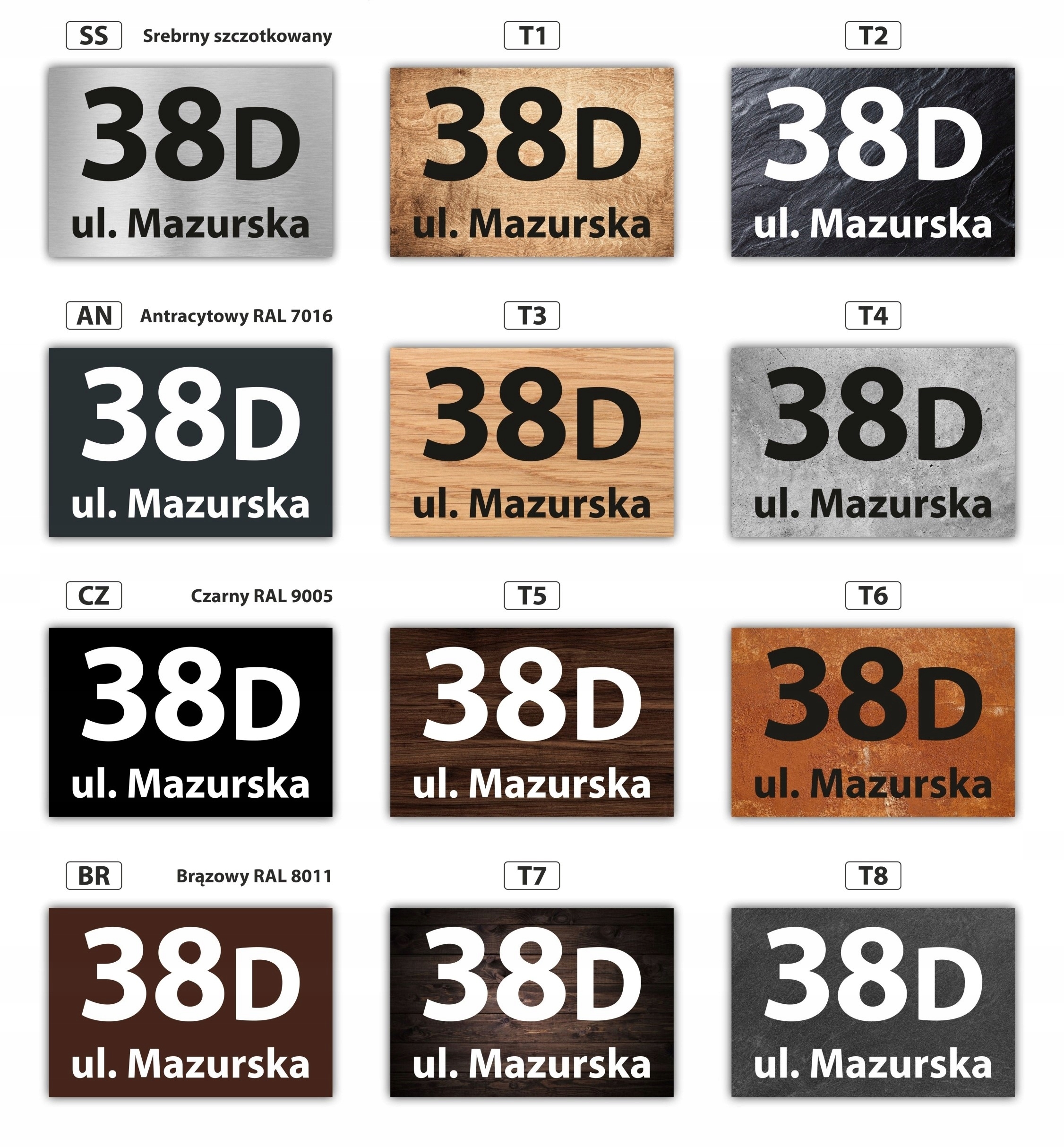 Tabliczka tablica ADRESOWA numer domu na dom ALUMINIOWA 30x20 cm + DYSTANSE Grubość 3 mm