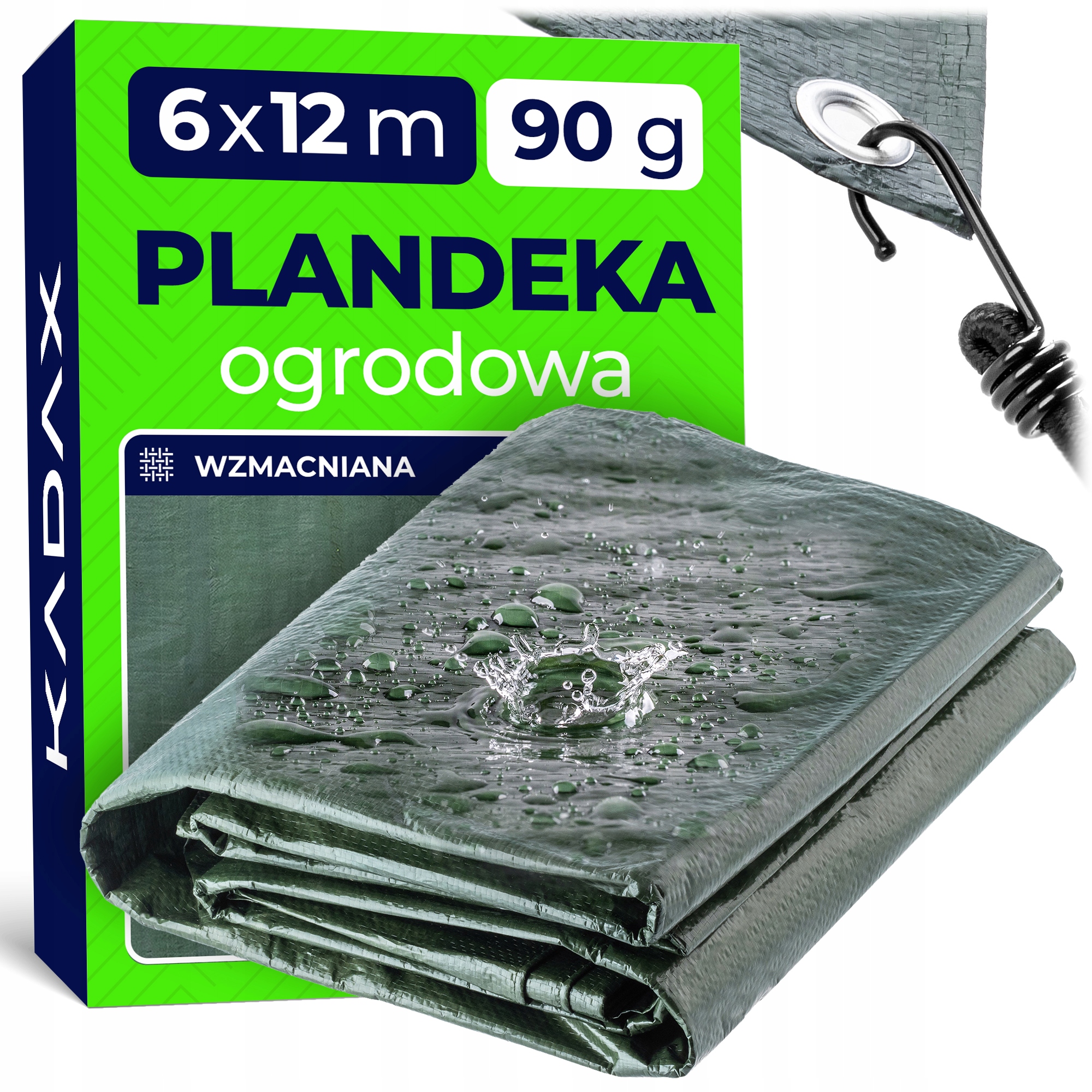 Hrubá Plachta 12x6 Vyztužená Plachta Mrazuvzdorná Voděodolná Silná 90g