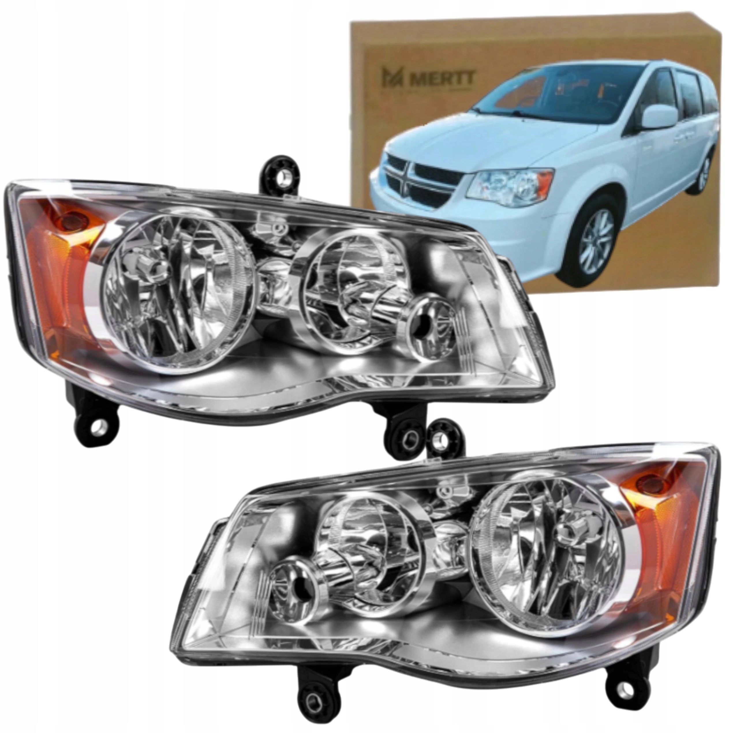 Světlomety Přední Levý Pravý Dodge Grand Caravan 2008-2016 Sada