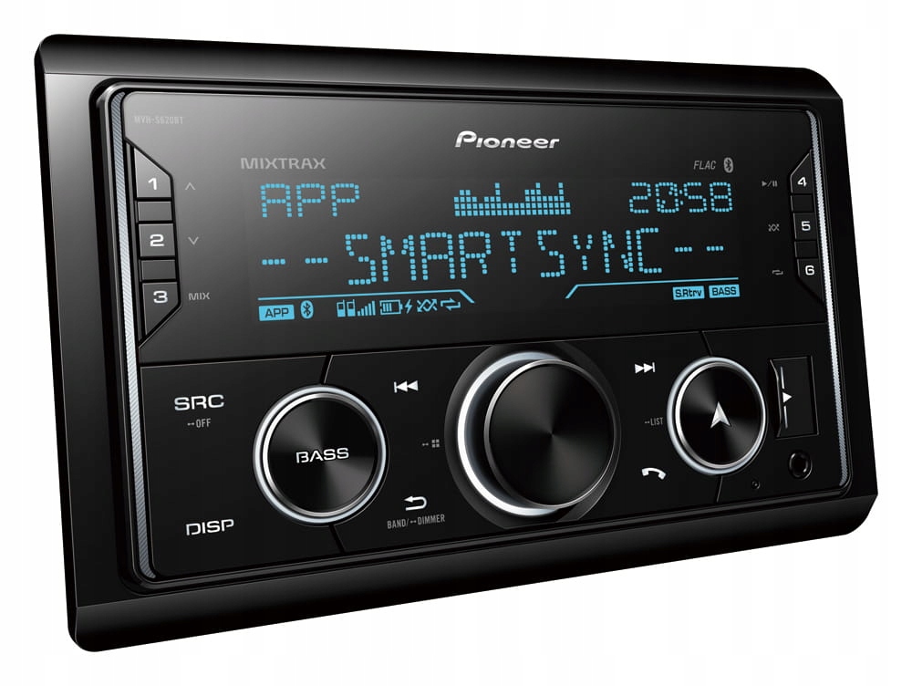 Pioneer MVH-S620BT 2DIN Bluetooth autorádio MP3 Usb Zmena farby