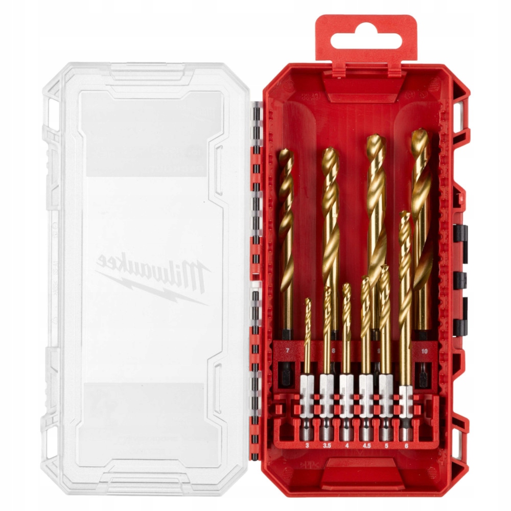 Wiertła do metalu Hss-g Tin Red Hex 3-10 mm (10 szt.) Milwaukee 4932493865