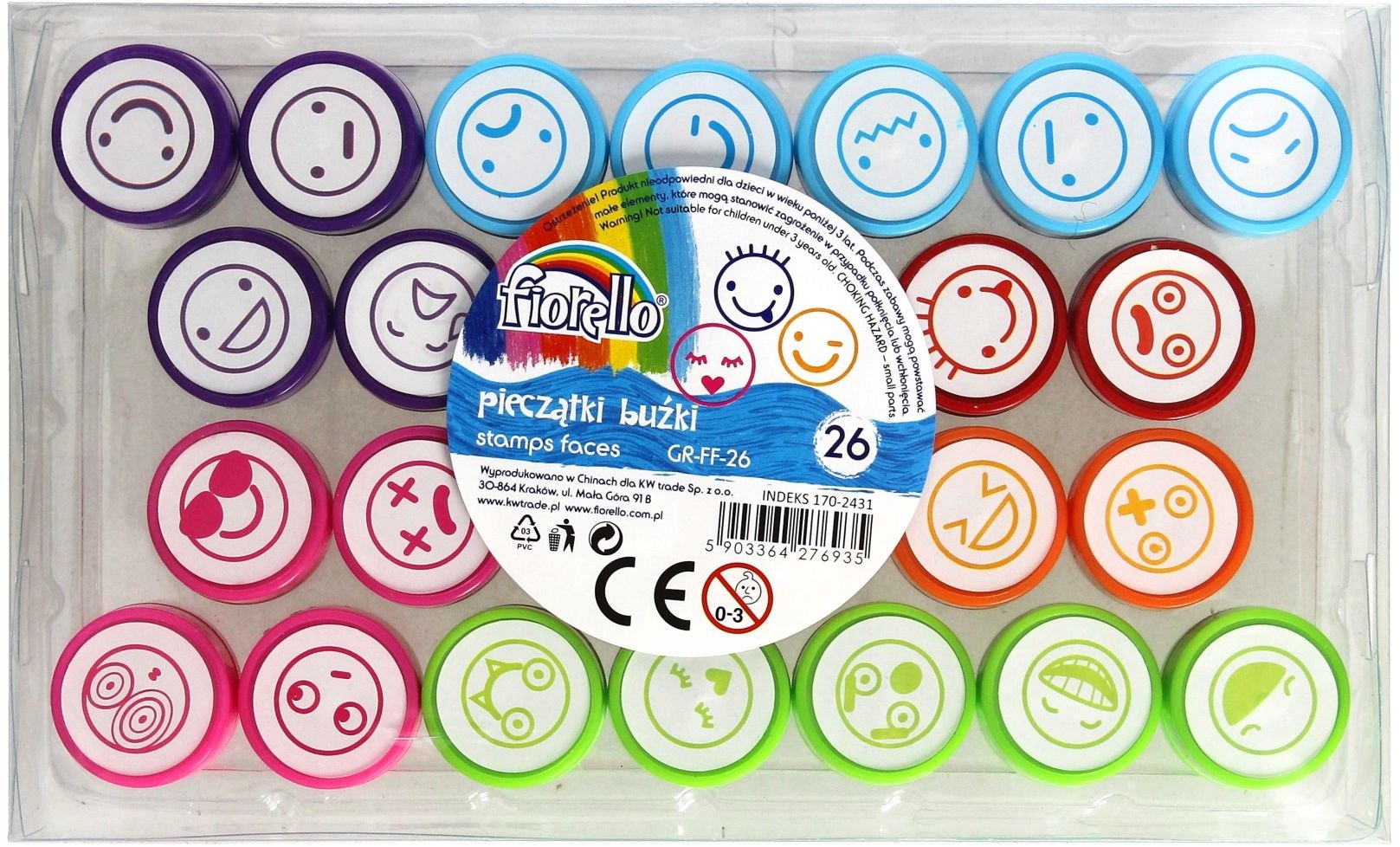 

Pieczątki Buźki stempelki 26 szt, emotki kolorowe