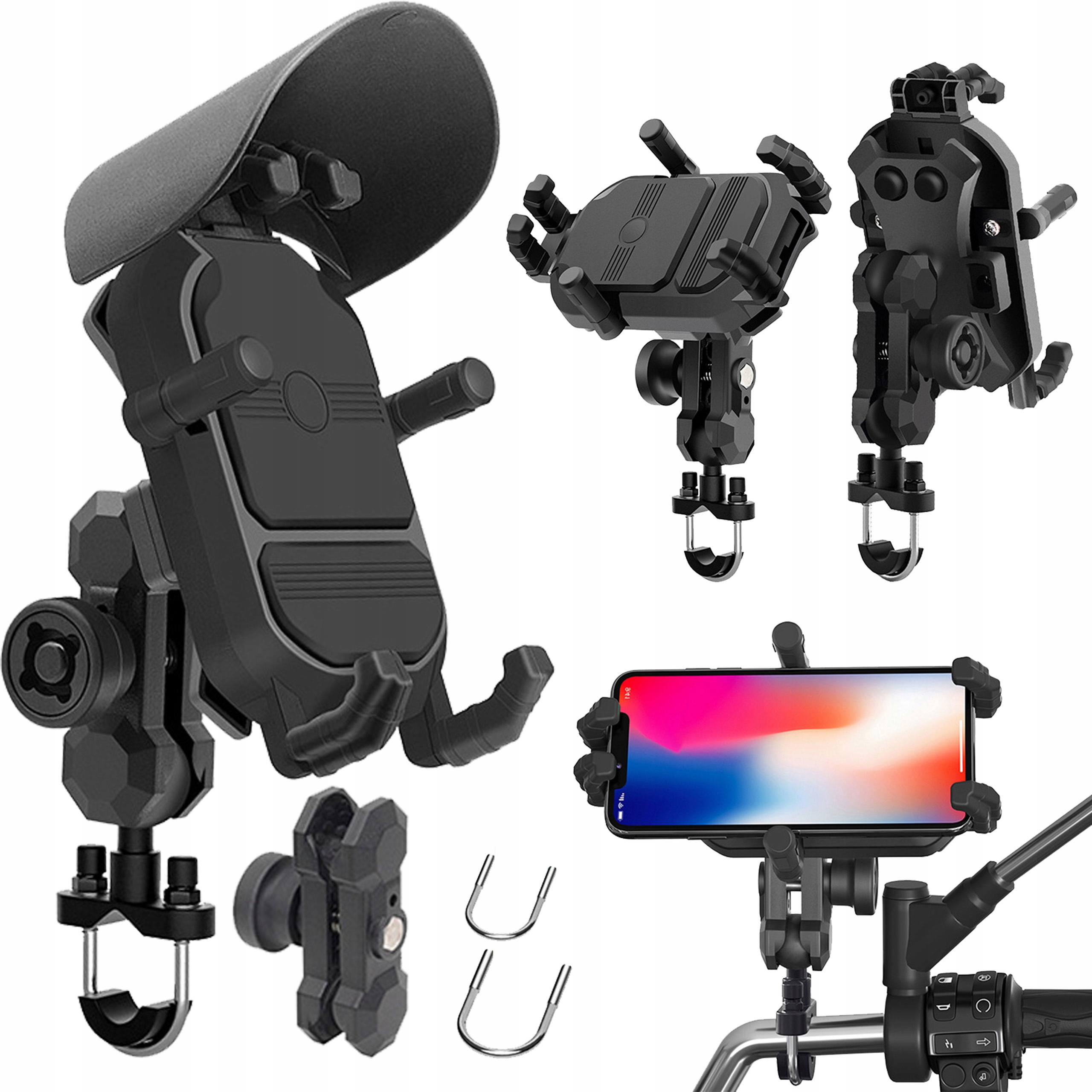 MH29-02 Motocyklowy Uchwyt Telefon Antywibracyjny Przeciwdeszczowy Quad