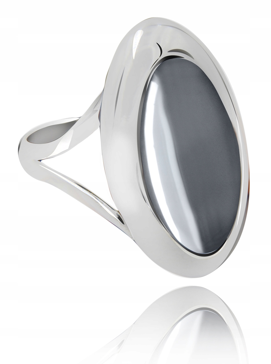 

Pierścionek Srebrny Z Hematytem Krzemem Rozm. 15