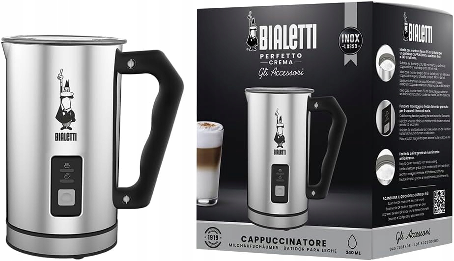 Elektryczny spieniacz do mleka Bialetti MK01 Srebrny