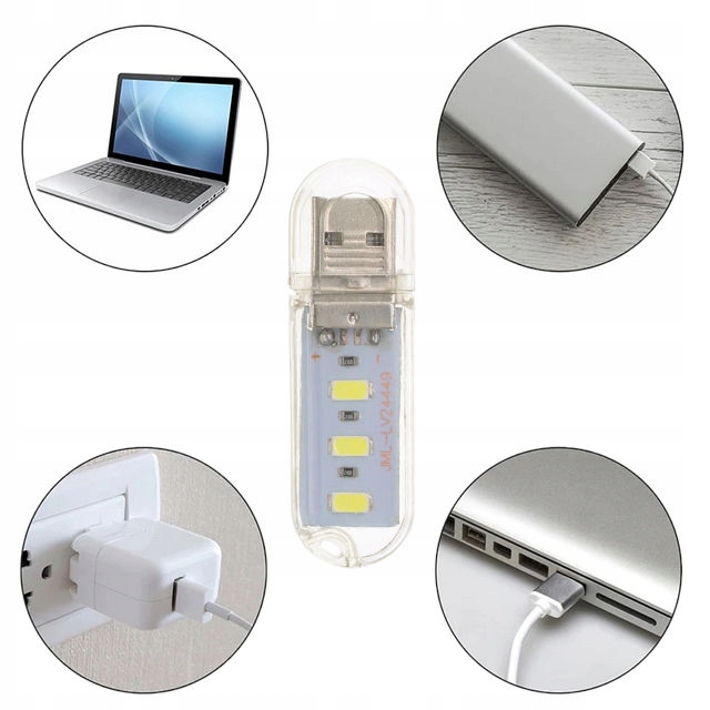 Mini Lampka USB 5V 3 x Dioda LED SMD USB PowerBank Kod producenta ML USB 3LED ciepła