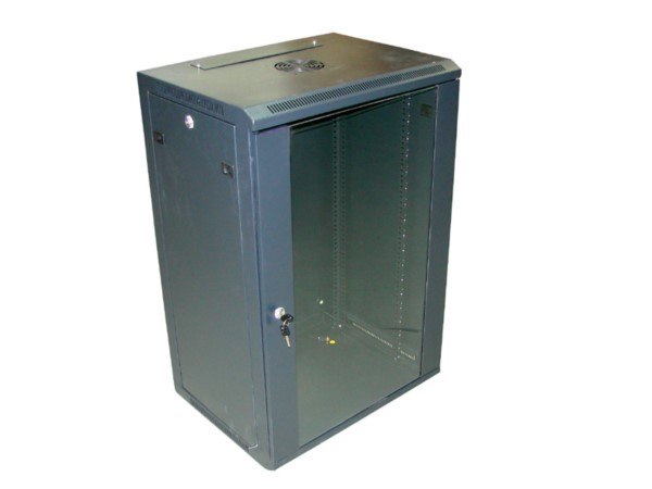 Skříň 19' Zeta 18U 600x450 RAL9004 sklo