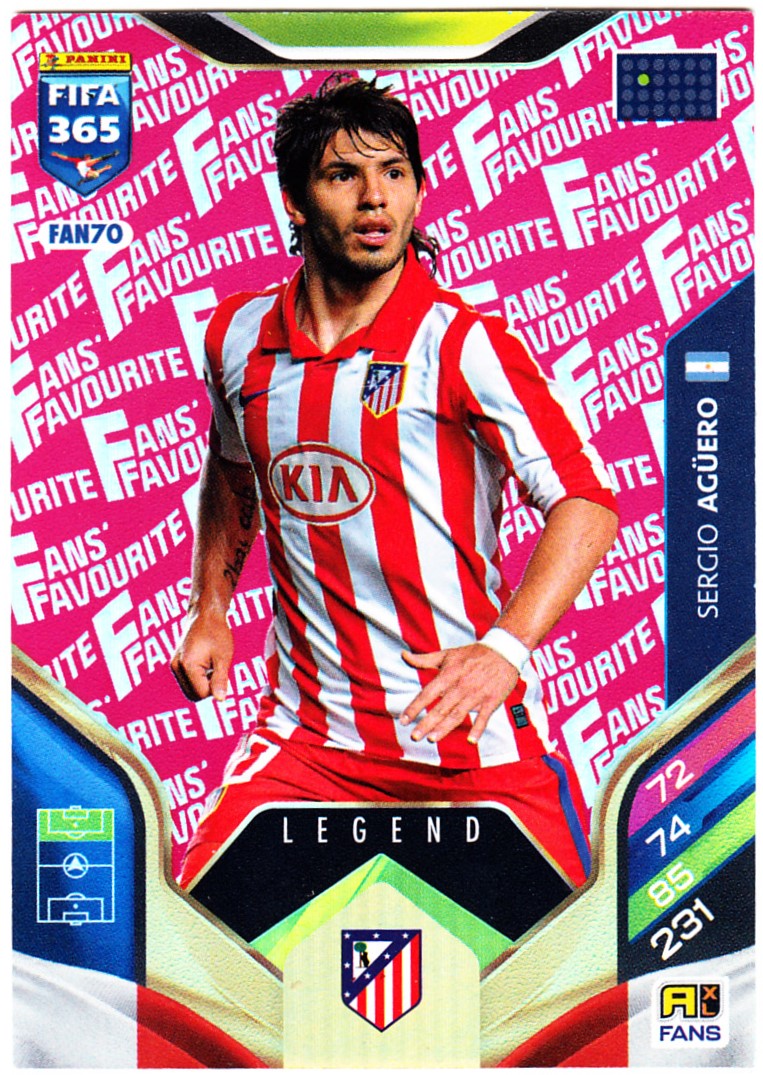 Panini Fifa 365 2026 Fans' Favourite Sergio Agüero FAN70 Czerwony (Red)