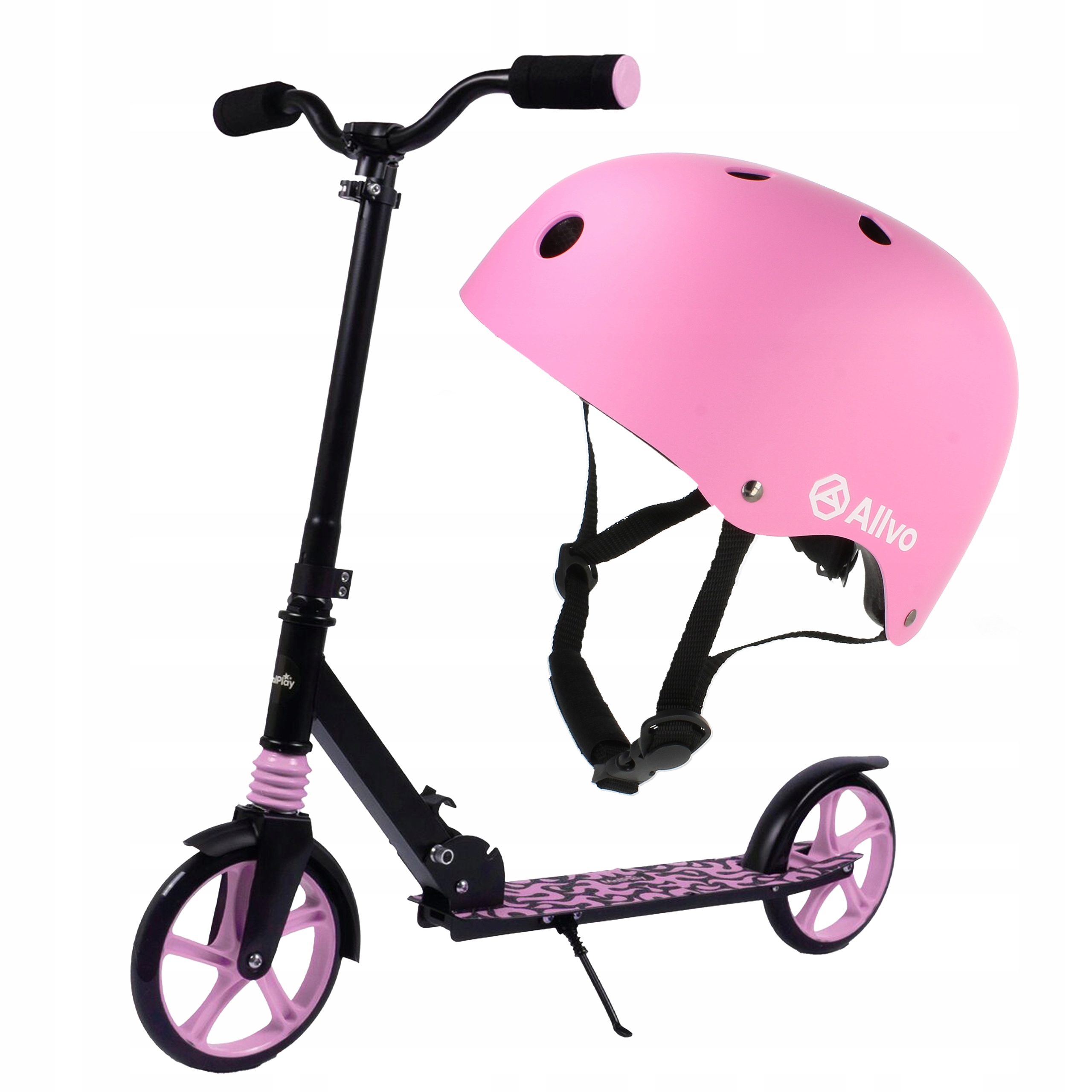 Hulajnoga dla Dzieci Składana Amortyzacja Regulowana do100kg Kask M 54-58