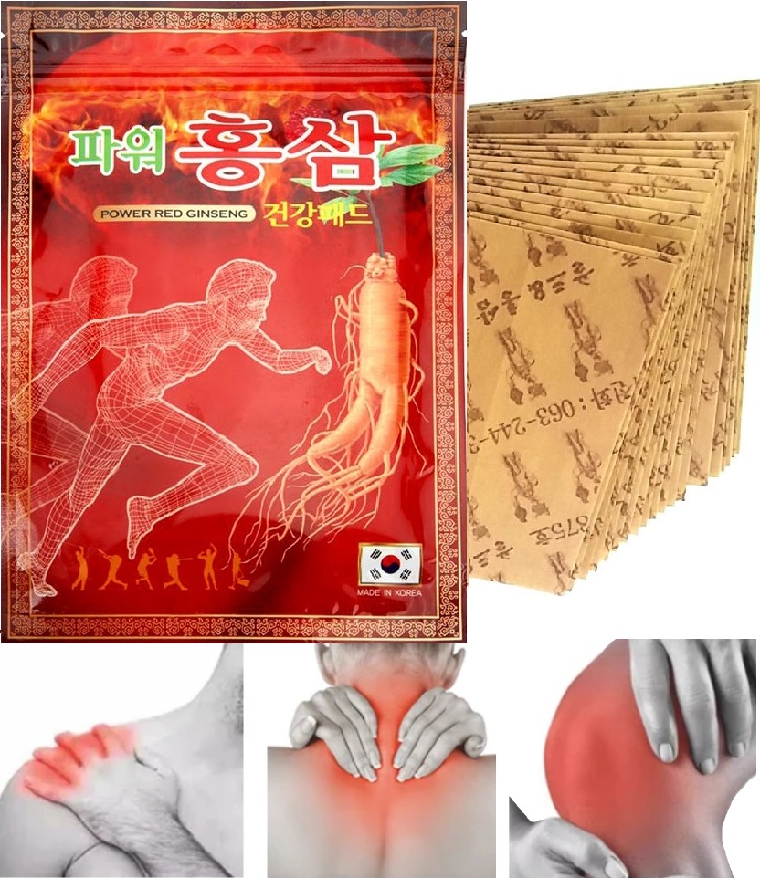 Koreańskie Plastry Przeciwbólowe Czerwony Żeńszeń Terapeutyczny Plaster 20x