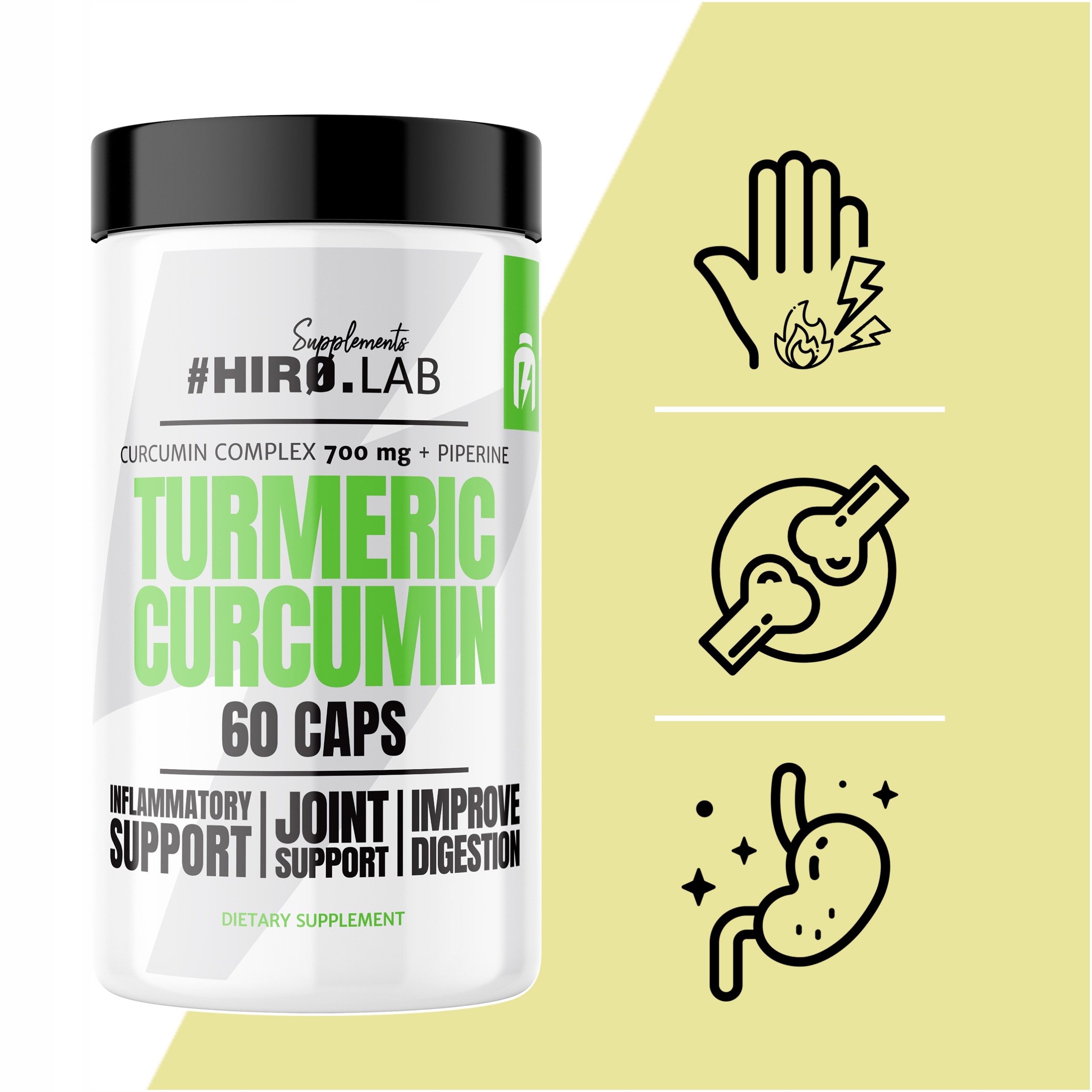 Hiro.Lab Turmeric Kurkumina 700mg KURKUMA PIPERYNA EAN 5060727121216