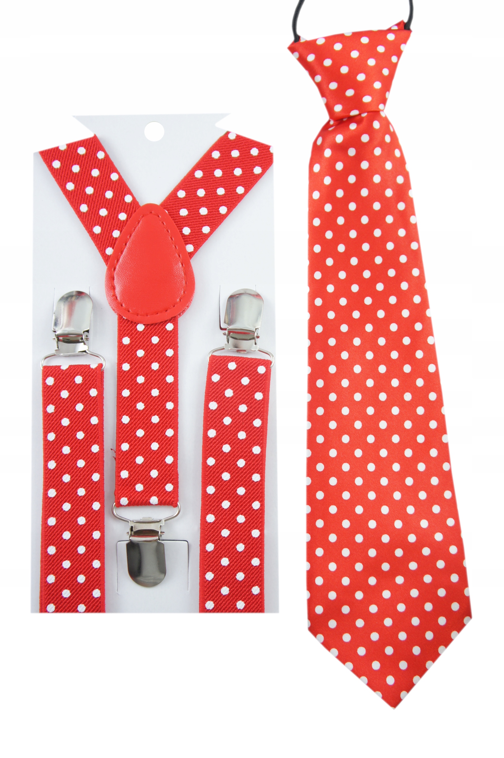 

Szelki i krawat dla chłopca W Kropki Groszki